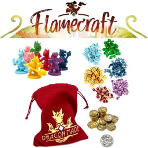 Flamecraft: Pack Deluxe Upgrade Minis Tokens Madera Monedas