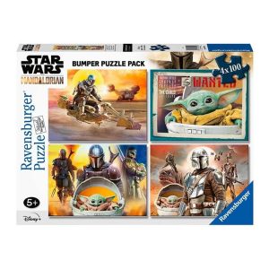 Star Wars Mandalorian Bumper Puzzle Pack 4x100
