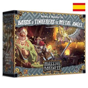 Massive Darkness 2 Hellscape - Heroes & Monster Set – Bards & Tinkerers vs Metal Angel-es Juego de Mesa