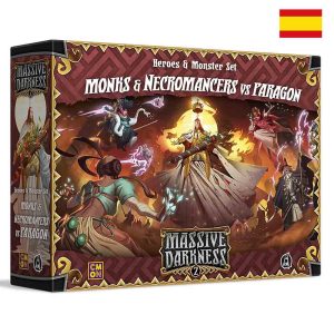 Massive Darkness 2: Hellscape - Heroes & Monster Set – Monks & Necromancers vs The Paragon Juego de Mesa